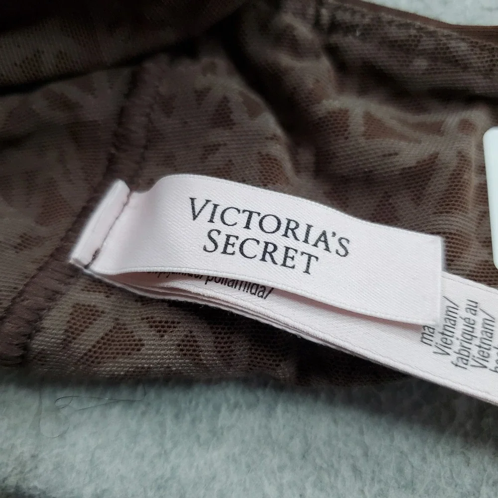 Victoria's Secret Women Sports Bra XL Brown Geometric Wireless Pullover